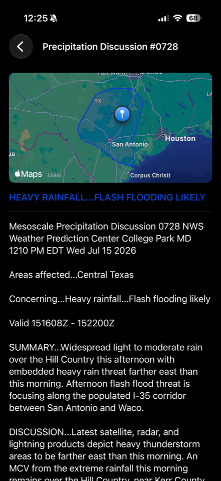 Full text of a WPC mesoscale precipitation discussion